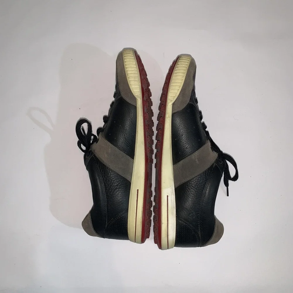 ECCO Golf Shoes Mens 12 Black Leather  Street Retro Spikeless Sneakers EU 46